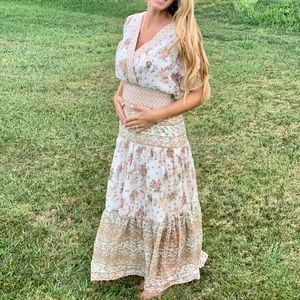 LANEWAY FLORAL SMOCKED TIERED MAXI DRESS